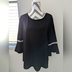 Girly Sport Top with 3/4 Flutter Cuff Sleeve
